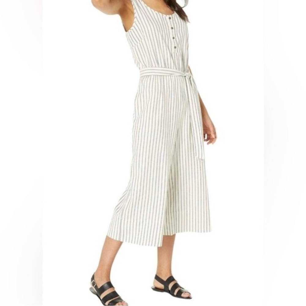 Tribal Cream and Gray Striped Jumpsuit